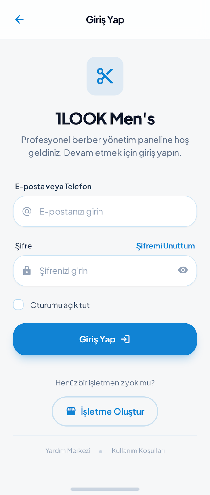 1Look giriş ekranı